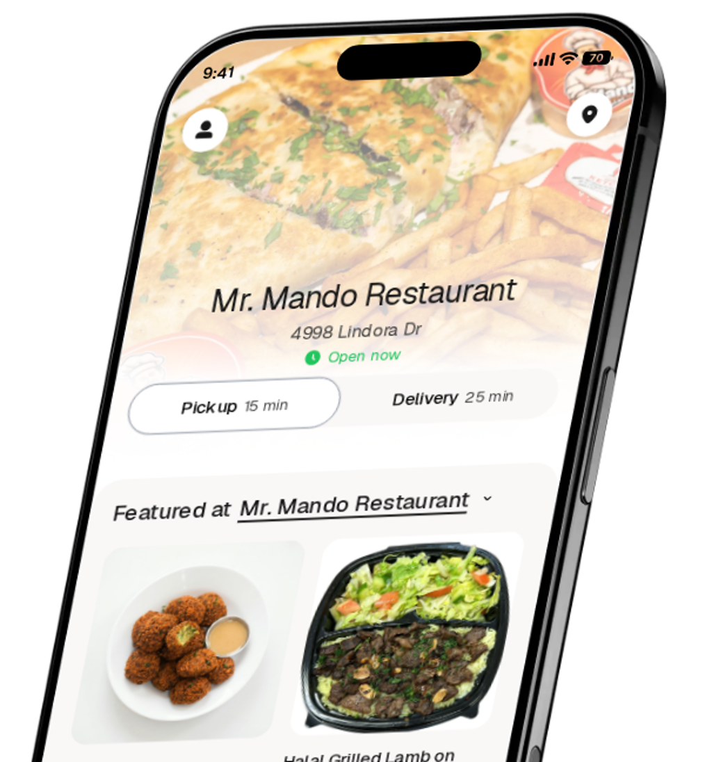 Mr. Mando Restaurant app preview