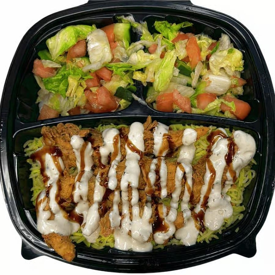 Fried Chicken Strips with Rice & Salad+Soda.
