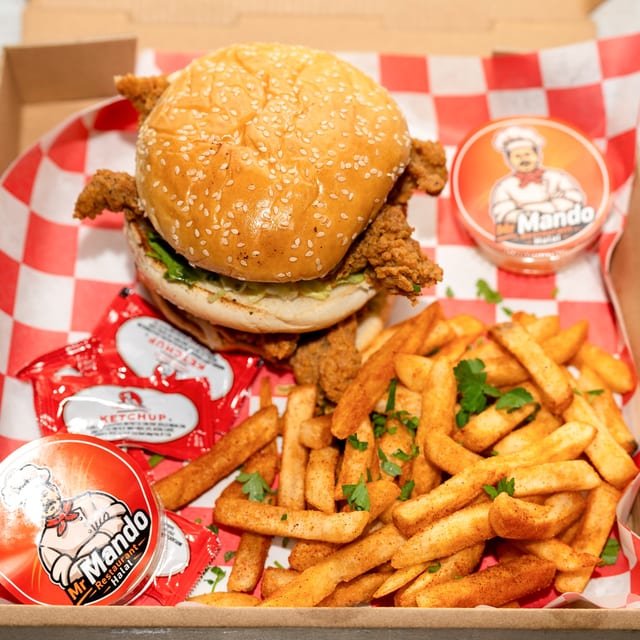 Double Chicken Zinger & Crinkle Fries.