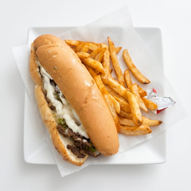 Philly Steak Sandwich, Side and Drink Special.