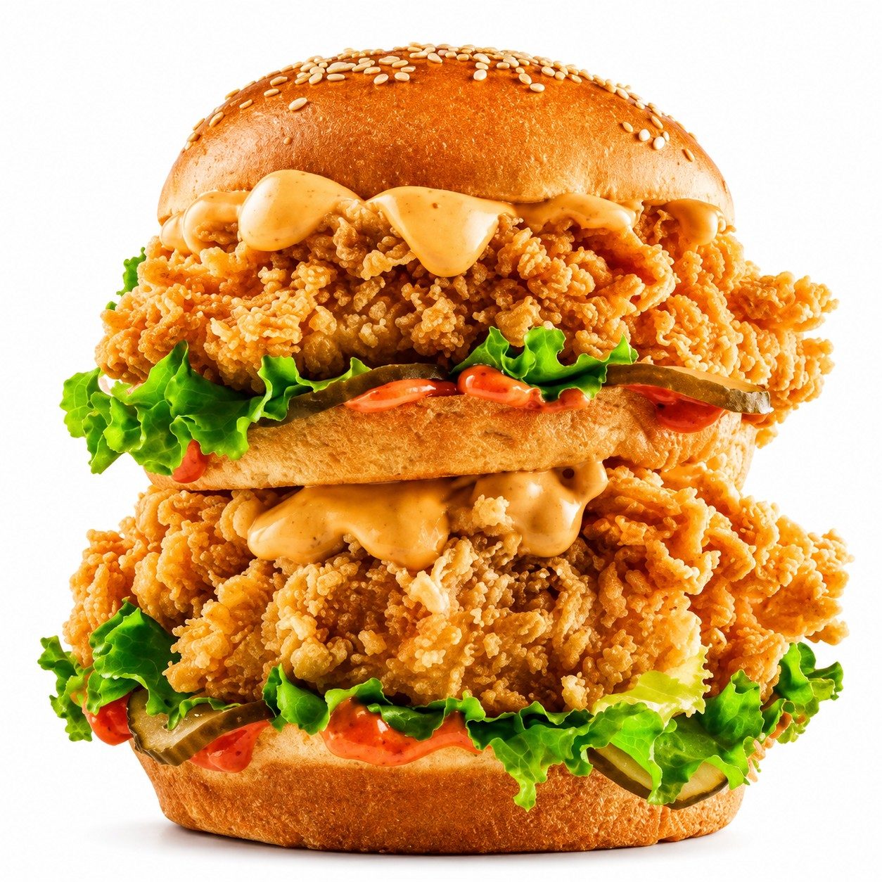 Double Chicken Zinger & Crinkle Fries.