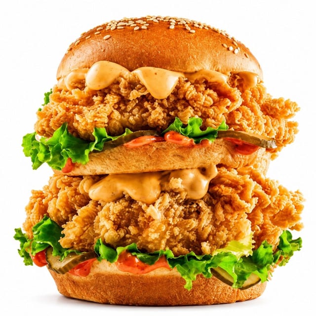 Double Chicken Zinger & Crinkle Fries.