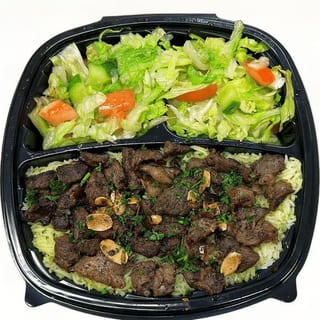 Grilled Lamb on Rice & Salad+Soda