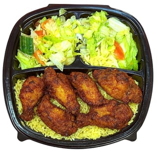 Chicken Wings with Rice & Salad+Soda